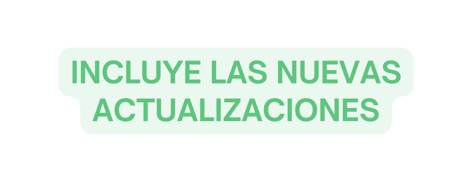 incluye las nuevas actualizaciones